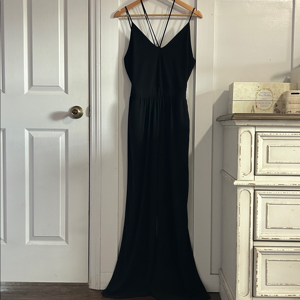 NWT Kayleigh Zenia Front Cross Strap Detail Jumpsuit Black Size Large - Picture 2 of 10